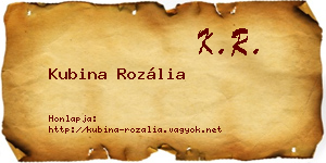 Kubina Rozália névjegykártya