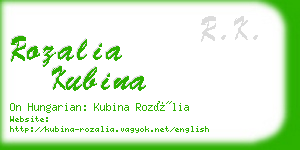 rozalia kubina business card